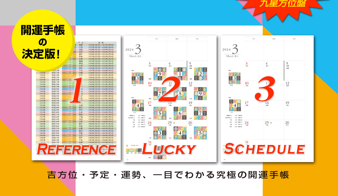 使い方｜ラッキー風水ダイアリー 2024 開運手帳